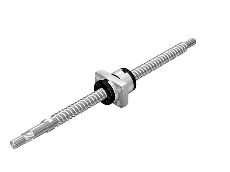 Example of a ball screw with machined shaft ends